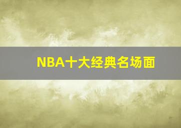 NBA十大经典名场面