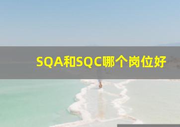 SQA和SQC哪个岗位好