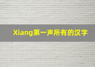 Xiang第一声所有的汉字