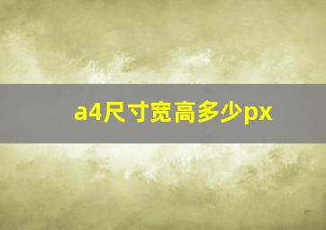 a4尺寸宽高多少px