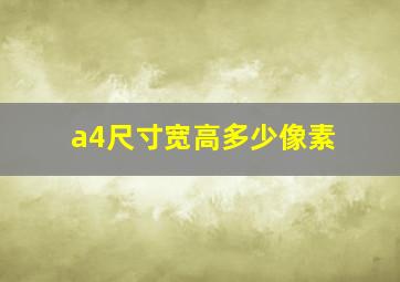 a4尺寸宽高多少像素