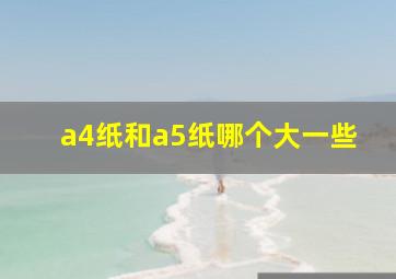 a4纸和a5纸哪个大一些