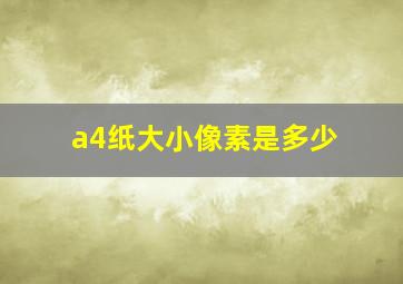 a4纸大小像素是多少