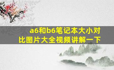 a6和b6笔记本大小对比图片大全视频讲解一下