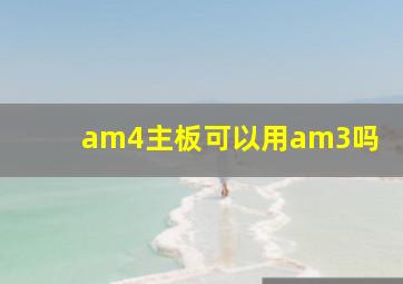 am4主板可以用am3吗