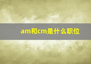 am和cm是什么职位