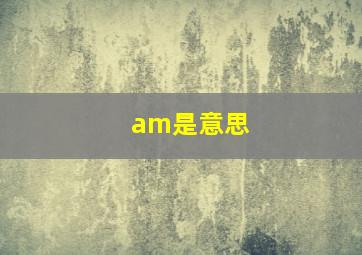 am是意思