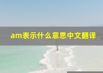 am表示什么意思中文翻译