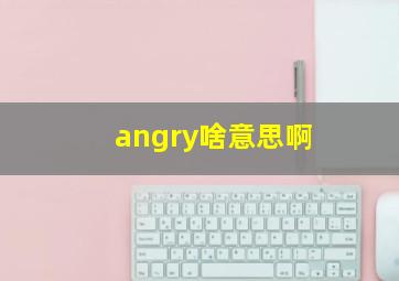 angry啥意思啊