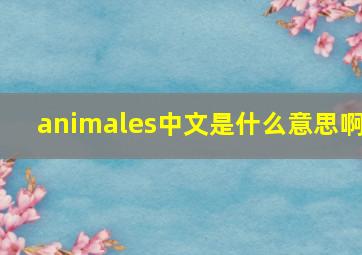 animales中文是什么意思啊