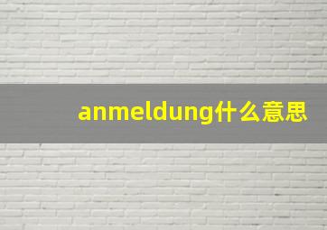 anmeldung什么意思