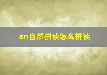 an自然拼读怎么拼读