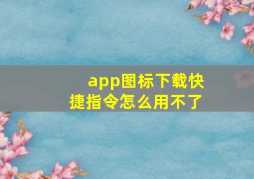 app图标下载快捷指令怎么用不了