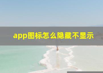 app图标怎么隐藏不显示