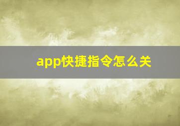 app快捷指令怎么关