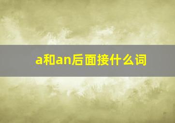 a和an后面接什么词