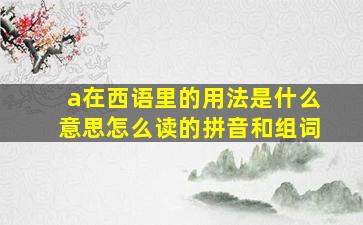 a在西语里的用法是什么意思怎么读的拼音和组词