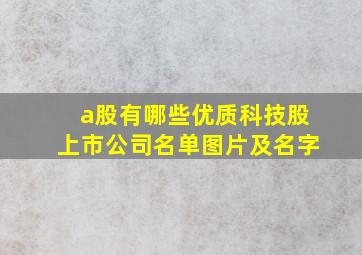 a股有哪些优质科技股上市公司名单图片及名字