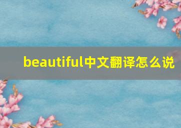 beautiful中文翻译怎么说