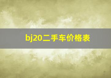 bj20二手车价格表