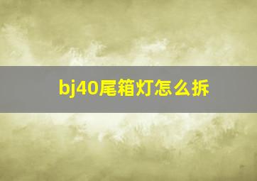 bj40尾箱灯怎么拆