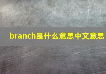 branch是什么意思中文意思