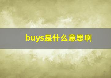 buys是什么意思啊