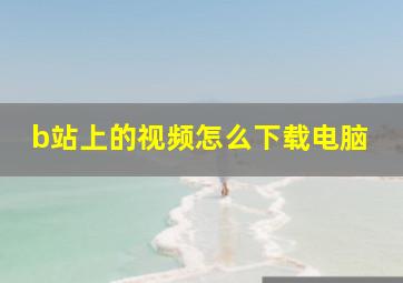 b站上的视频怎么下载电脑