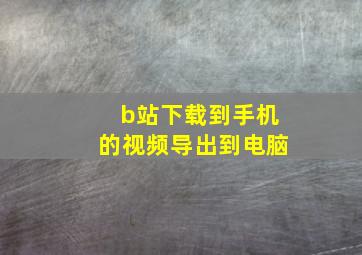 b站下载到手机的视频导出到电脑