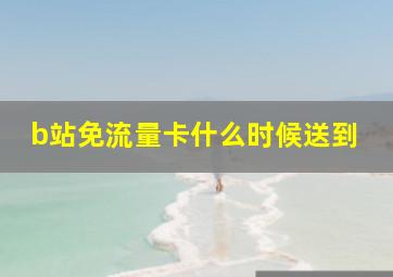 b站免流量卡什么时候送到