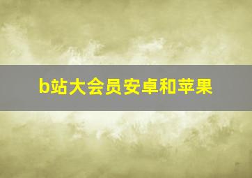 b站大会员安卓和苹果