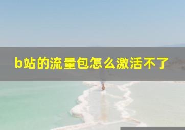 b站的流量包怎么激活不了