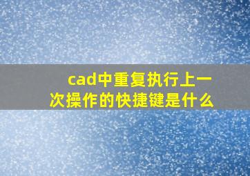 cad中重复执行上一次操作的快捷键是什么