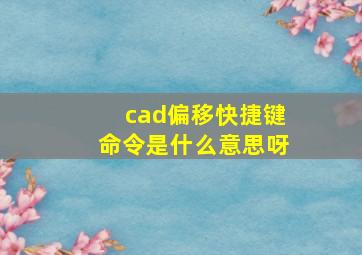 cad偏移快捷键命令是什么意思呀