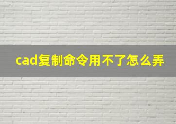 cad复制命令用不了怎么弄