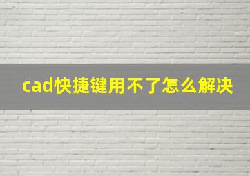 cad快捷键用不了怎么解决