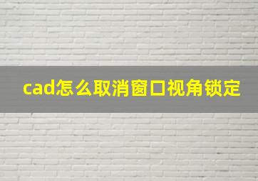 cad怎么取消窗口视角锁定