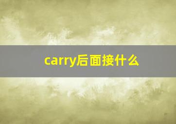 carry后面接什么