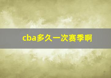 cba多久一次赛季啊