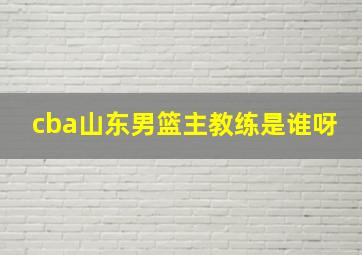 cba山东男篮主教练是谁呀