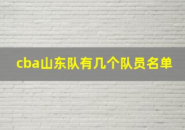 cba山东队有几个队员名单