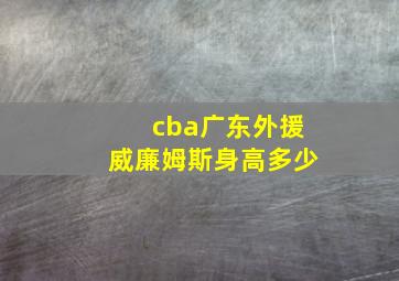 cba广东外援威廉姆斯身高多少