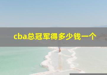 cba总冠军得多少钱一个