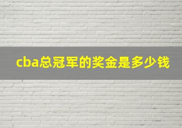 cba总冠军的奖金是多少钱