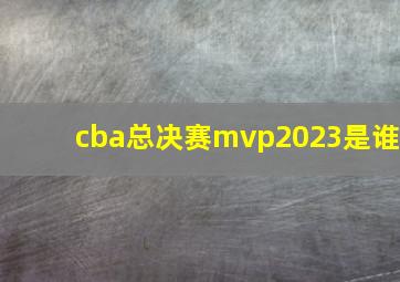 cba总决赛mvp2023是谁