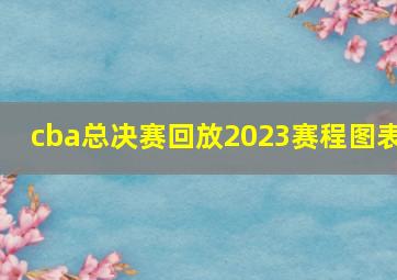 cba总决赛回放2023赛程图表