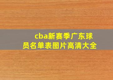 cba新赛季广东球员名单表图片高清大全