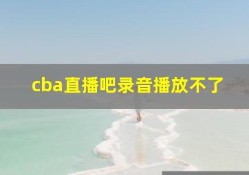 cba直播吧录音播放不了