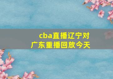 cba直播辽宁对广东重播回放今天