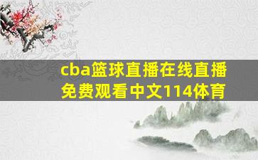 cba篮球直播在线直播免费观看中文114体育